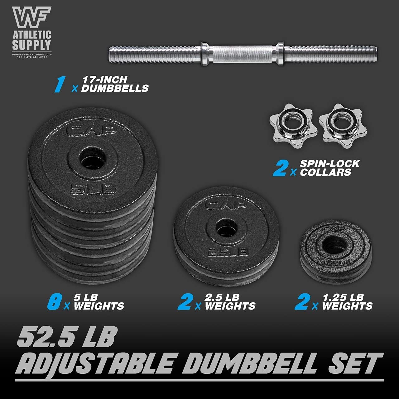 Metal adjustable dumbbell set